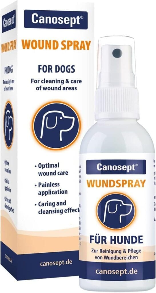 Canosept Wound Spray for Dogs 75ml - Dog Wound Spray for cleaning wounds - Dog first aid kit - Care of wound areas - Wound care - Reduces scab formation - Easy application