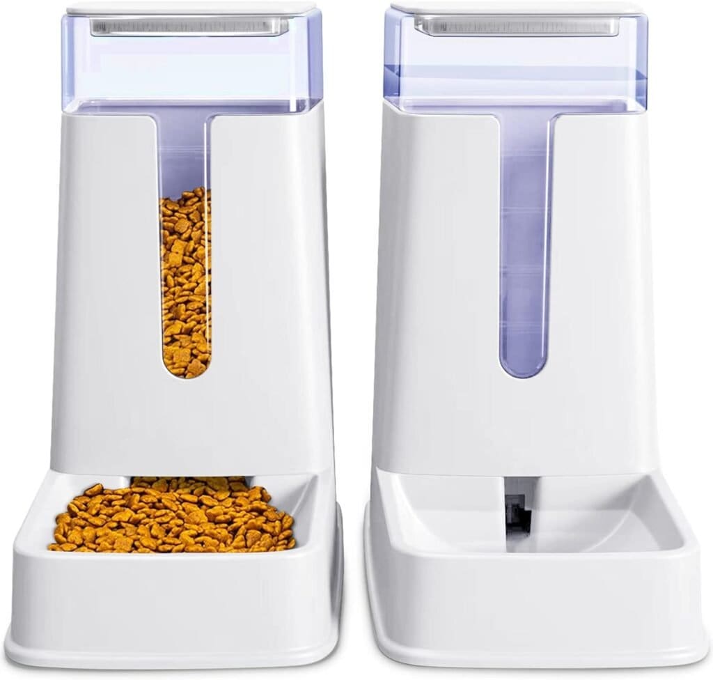 Automatic Pet Feeder SmallMedium Pets Automatic Food Feeder and Waterer Set 3.8L, Travel Supply Feeder and Water Dispenser for Dogs Cats Pets Animals